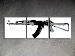 Ručne maľovaný POP Art Kalashnikov 3 dielny 150x50cm