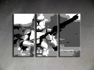 Ručne maľovaný POP Art Star Wars 3 dielny 120x80cm