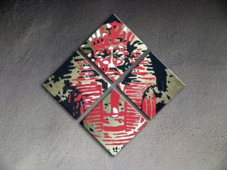 Ručne maľovaný POP Art Tutan Chamon 4 dielny 100x100cm