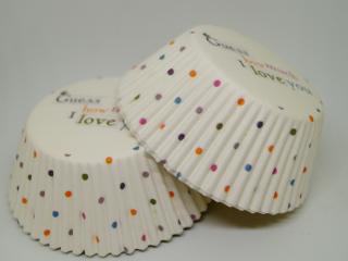 Papírové košíčky na muffiny - barevné puntíkované 48 ks