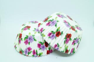 Papírové košíčky na muffiny - květinky 48 ks