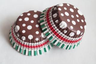 Papírové košíčky na muffiny - puntíkované 48 ks