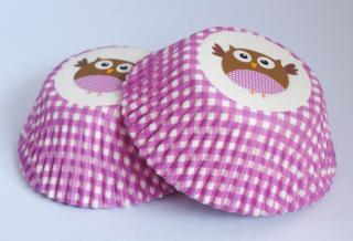 Papírové košíčky na muffiny - sovičky 48 ks