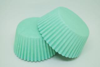Papírové košíčky na muffiny - zelené azurové 48 ks