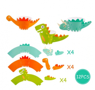 Párty košíčky - dětské 12 ks - dinosauři