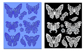 Silikonová forma - krajka motýli