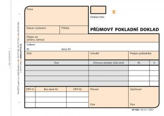 Optys 1081 příjmový pokladní doklad číslovaný 2 x 50 listů NCR A6