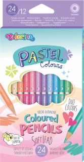 Pastelky trojhranné Colorino PASTEL - oboustranné / 24 barev