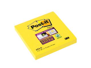 Samolepicí bločky Post-it silně lepící - 76 mm x 76 mm / 90 lístků / neon žlutá