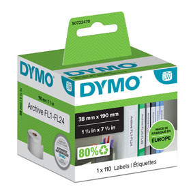 Štítky pro DYMO LabelWritter - 36 x 190 mm / na pořadače papírové / 1 x 110 ks