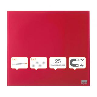 Tabule magnetické skleněné Nobo Diamond - 45 x 45 cm / červená