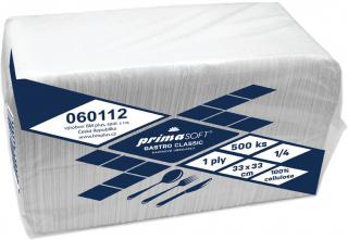 Ubrousky papírové PrimaSOFT Gastro - 33 x 33 cm / bílá / 500 ks