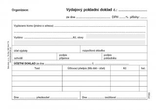 Výdajový pokladní doklad i pro podvojné účetnictví - A6 / nečíslovaný 50 listů / NCR / PT050