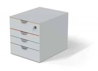 Zásuvkový box VARICOLOR® SAFE - 4 zásuvky + zámek / bílá