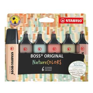 Zvýrazňovač STABILO® BOSS® ORIGINAL NatureCOLORS - sada 6 ks