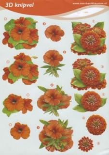 3D Výřezy Oranžové květiny