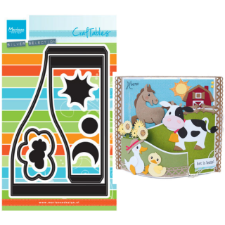 Bendy card - tvarované klopy přání - vyřezávací šablona Craftables