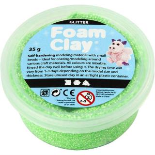 Foam Clay kreativní kuličková hmota neonově zelená třpytivá