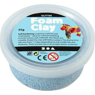 Foam Clay kreativní kuličková hmota světle modrá třpytivá