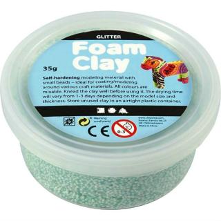 Foam Clay kreativní kuličková hmota světle zelená  třpytivá