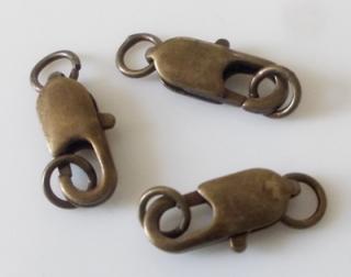 Karabinka, 14x5x3mm, starobronz