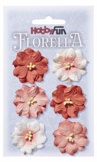 Papírové květy FLORELLA broskev 3,5cm