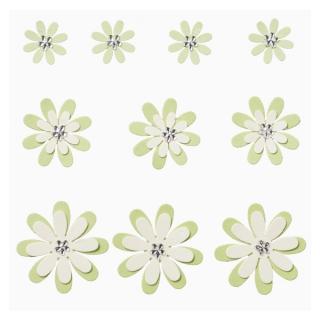 Papírové květy FLORELLA zelená-krémová
