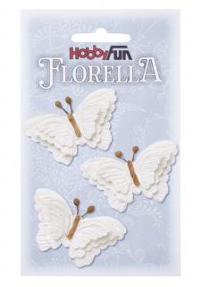 Papíroví motýli FLORELLA bílí