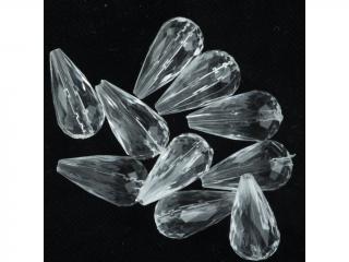 Plastové korálky hruška krystal