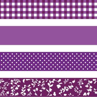 Samolepicí pásky fialové puntíky, čtverečky a květiny