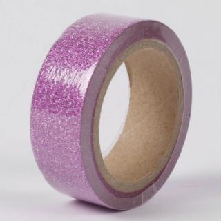 Samolepicí třpytivá washi páska růžová
