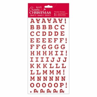 Samolepicí vánoční velká abeceda a čísla červená
