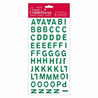 Samolepicí vánoční velká abeceda a čísla zelená
