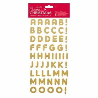 Samolepicí vánoční velká abeceda a čísla zlatá