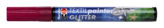 TEXTIL PAINTER GLITTER - červený