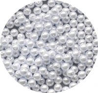 Voskové perle 4mm bílá