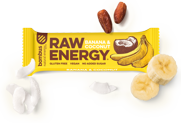 Bombus Raw energy, banán a kokos, 50g