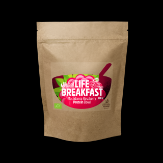 Life breakfast malinovo-makadamiová kaše s proteinem BIO RAW 300g, Lifefood