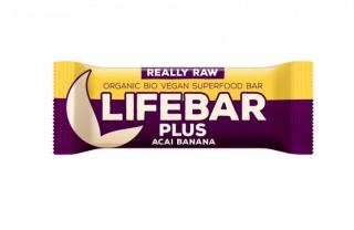 Lifebar Plus Acai s banánem BIO RAW 47g, Lifefood