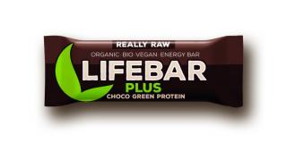Lifebar Plus čokoláda a konopný protein BIO RAW 47g, Lifefood