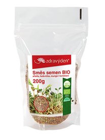 Směs alfalfa, ředkvička, mungo BIO 200g (semena na klíčení), Zdravý den