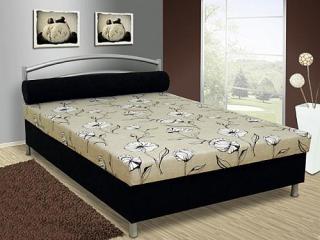 Čalouněná menší postel ANDY 140x200 cm vč. roštu, matrace a ÚP eko černá/gus1A