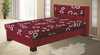 Čalouněná postel ALICIE 170 cm vč. roštu, matrace a ÚP červená/vzor