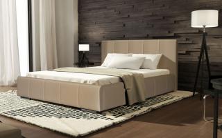 Čalouněná postel CAVALLI 140x200 béžová