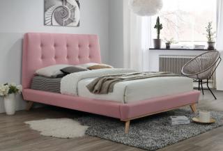 Čalouněná postel DONA 160x200 růžová