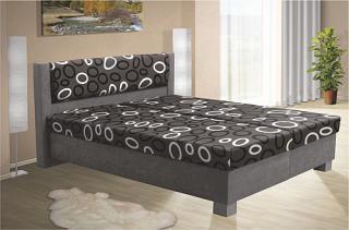 Čalouněná postel NIKOL 120 cm vč. roštu, matrace a ÚP šedá/vzor
