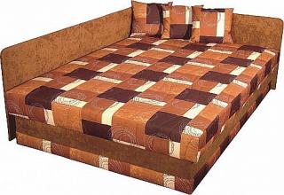 Čalouněná rohová postel ROBO LUX (M) 140x200 cm vč. roštu, matrace a ÚP Patria Červená