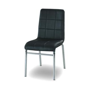 Chromová židle, chrom/ekokůže černá, DOROTY NEW