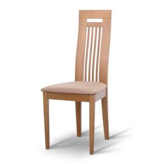 Dřevěná židle, dub/látka hnédá, EDINA