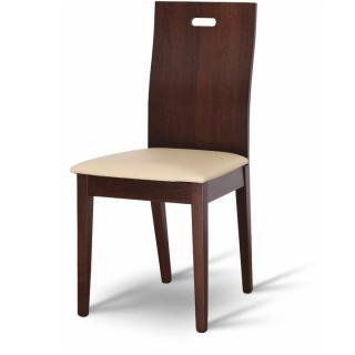 Dřevéná židle, ořech/ekokůže béžová, ABRIL